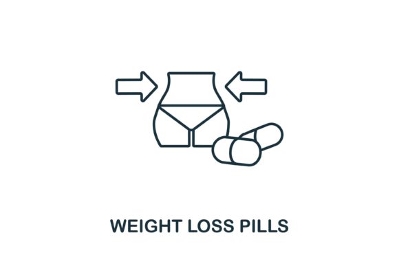 Creative Weight Loss Pills Icon for Web Design