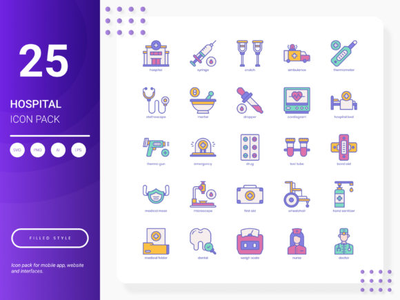 Stylish Hospital Icon Pack for Modern Design